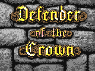 Defender of the Crown title screen for Commodore 64